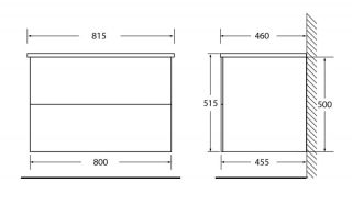 Тумба под раковину BelBagno подвесная 80x50см Rovere Bianco ETNA-800-2C-SO-WO-P